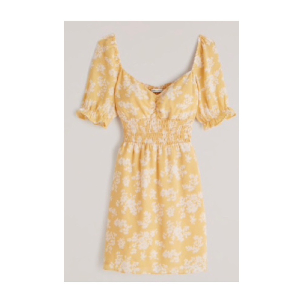 Faux Silk Smocked Waist Mini Dress // Abercrombie & Fitch